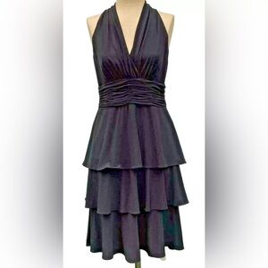 NWT, Evan Picone Y2K Power Play Tiered Halter Cocktail Dress, Sz 8